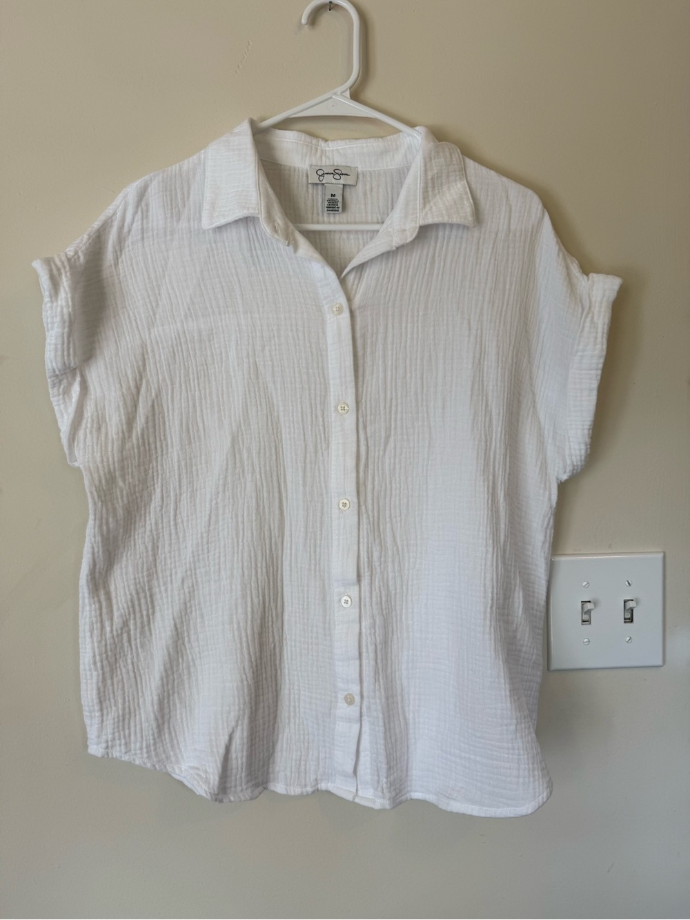 Jessica Simpson White Gauze Button-Down Shirt
